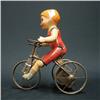 Image 3 : German tin wind-up toy; child riding tr
