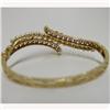 Image 2 : 14k gold ruby and pearl hinged bangle b