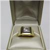 Image 4 : Man's 18k 3/4 carat mine cut diamond ri
