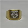 Image 5 : Man's 18k 3/4 carat mine cut diamond ri