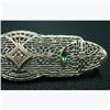 Image 2 : 14k white gold filigree bar pin; C. 192