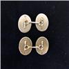 Image 2 : C. 1910 14k gold oval cufflinks; engrav