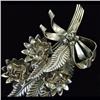 Image 2 : Large sterling silver flower pin with b