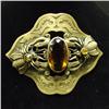 Image 1 : Art Nouveau brass buckle pin with amber