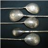 Image 2 : Five Russian silver demitasse spoons; f