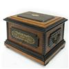 Image 1 : Oak and mahogany cigar box; hinged rect