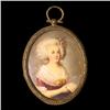Image 1 : Miniature portrait of a lady painted on