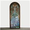Image 1 : Stained glass window; arched top; abstr