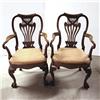 Image 1 : Pair of walnut Chippendale style armcha