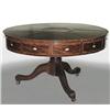 Image 1 : Mahogany rent table; round leather top 