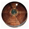 Image 5 : Mahogany rent table; round leather top 