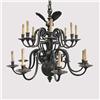 Image 1 : Brass chandelier with two tiers of eigh