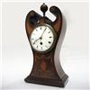 Image 1 : Walnut and inlaid mantle clock; swan ne