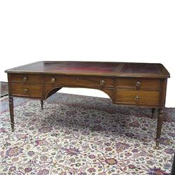 Kittinger mahogany executive desk; thre