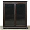 Image 1 : Mahogany double glass door bookcase; ov