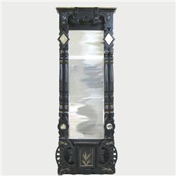 Painted Victorian hall rack; molded cor