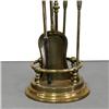Image 2 : Set of brass fireplace tools in stand; 