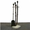Image 1 : Brass fireplace tools in stand; acorn f