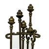 Image 2 : Brass fireplace tools in stand; acorn f