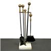 Image 1 : Set of brass and iron fireplace tools i