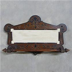 Walnut Victorian hanging mirror with to