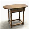Image 1 : Walnut one drawer stand; oval top over 