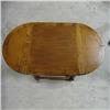 Image 2 : Walnut one drawer stand; oval top over 