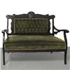 Image 1 : Walnut Victorian settee; mask carving o
