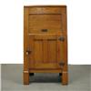 Image 1 : Oak ice box; hinged lid; recessed panel