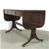 Image 4 : Mahogany drop-leaf two drawer table; co