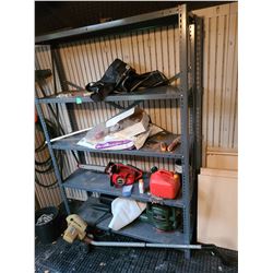 Metal shelving, Homelite Chainsaw. Cat C