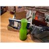Image 6 : Antique Coffe Grinder Green Glass Pitcher & books. Cat A