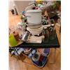 Image 4 : Assortment of kitchen ware & Card Table Cat A