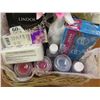 Image 2 : Gift Basket: 3 Mini Candles, 2 Mini Hand Sanitizers, Lavender Essential Oil, Shea Butter Bar Soap, C