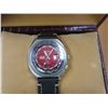 Image 2 : Telux Swiss Wristwatch: Telux Swiss World Time 1970's Watch w/ Leather Strap in Original Case (Tag $