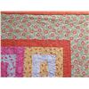 Image 3 : Large Handmade Orange Floral Hawaiian Quilt, size 74" x 67"