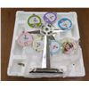 Image 1 : Metal Pinwheel on Pedestal Base w/ 7 Round Photo Frames