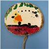 Image 1 : 4" Round Painted Wood Holiday Christmas Tree Ornament