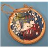 Image 1 : 4" Round Painted Wood Holiday Christmas Tree Ornament