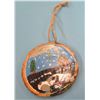 Image 1 : 4" Round Painted Wood Holiday Christmas Tree Ornament