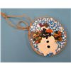 Image 1 : 4" Round Painted Wood Holiday Christmas Tree Ornament