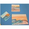 Image 1 : Qty 3 Landscape Artwork Beach Scenes  4"x4", 5.75"x5.75", and 9"x6"