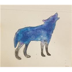 Original Watercolor of Coyote, Signed by Clarissa