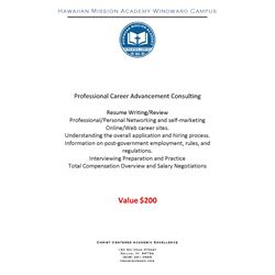 Gift Certificate - Professional Career Advancement Consulting $200 Value