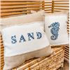Image 1 : Set of 2 Beaded Ocean-Inspired Throw Pillows: "Sand" & Starfish