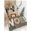 Image 1 : Christmas Décor Package Set: Noel Pillow, Black Hurricane, Glass Reindeer, Silver Tree, Frame, etc