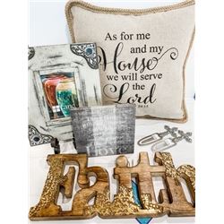 Inspirational Décor Set to Set Your Mood: Bible Verse Pillow, Picture Frame, Bookmarks, etc