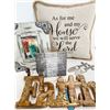Image 1 : Inspirational Décor Set to Set Your Mood: Bible Verse Pillow, Picture Frame, Bookmarks, etc