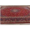 Image 9 : A WOOL HAND KNOTTED FLORAL MEDALLION AREA RUG.