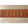 Image 8 : A WOVEN HAND KNOTTED ORIENTAL KILIM RUNNER.
